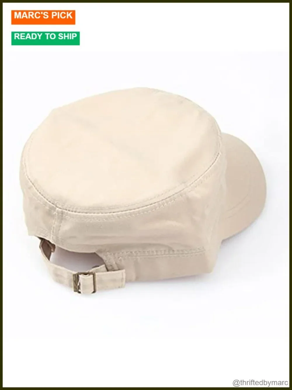 2 Pack Cotton Adjustable Military Cadet Caps for Men - Classic Flat Top
